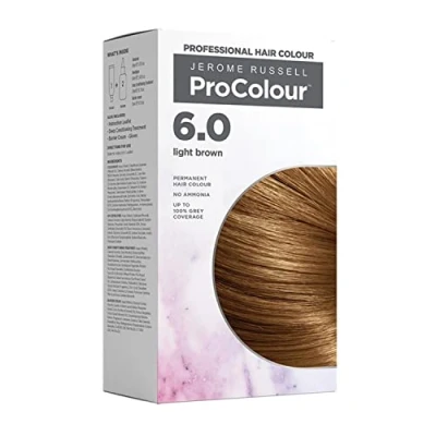 Image of Jerome Russell ProColour Light Brown 6.0 Permanent Hair Colour Ammonia Free Dye for Full Grey Coverage, Shine &amp; Retention with Brazil Nut Oil