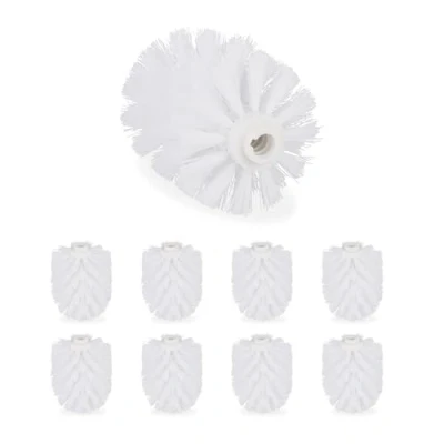 Image of Relaxdays Toilet Brush Replacement Heads, Set Of 9, Pack WC Brushes, Plastic, 12 mm Thread, D: 7 cm, White, 10027776_49