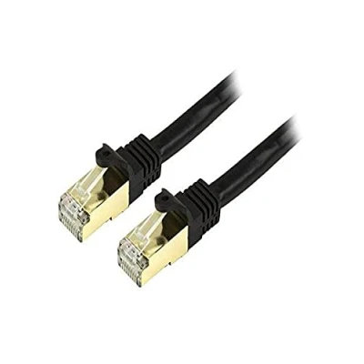 Image of StarTech.com 5ft CAT6a Ethernet Cable 10 Gigabit Shielded Snagless RJ45 100W PoE Patch Cord 10GbE STP Network w/Strain Relief Black Fluke Tested/Wiring is UL Certified/TIA (C6ASPAT5BK)