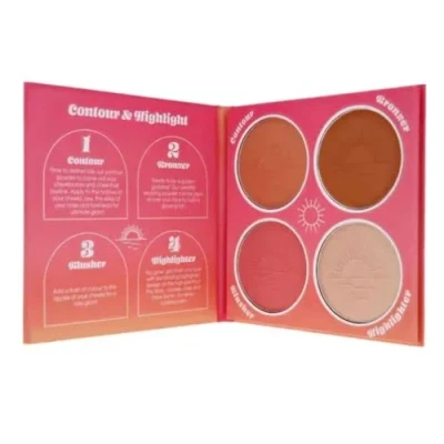 Image of Makeup Palette with Bronzer, Blush, Highlighter and Contour for Radiant Glow, by Sunkissed
