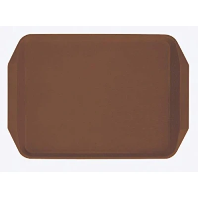 Image of Brown Thermoplastic Rectangle Tray Serving Food Drinks Plastic Lightweight 17&quot; x 12&quot;