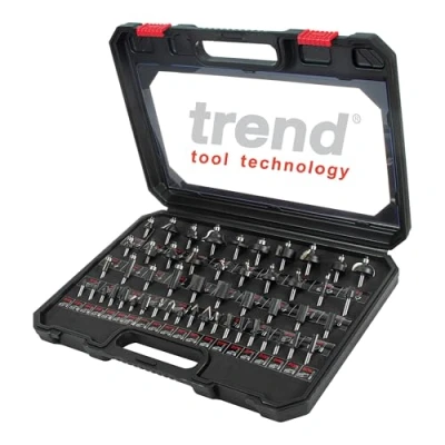 Image of Trend 50 Piece Router Bit Starter Set, 1/4 Inch Shank, Tungsten Carbide Tipped, Aluminum Case Included, SET/SS50X1/4TC