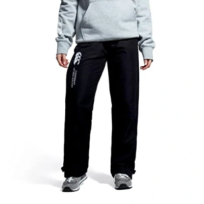 Image of Canterbury Women&#039;s Open Hem Stadium Pants, Tracksuit/Lounge Jogging Bottoms, Durable, Full Leg Size Zip, Black, 6
