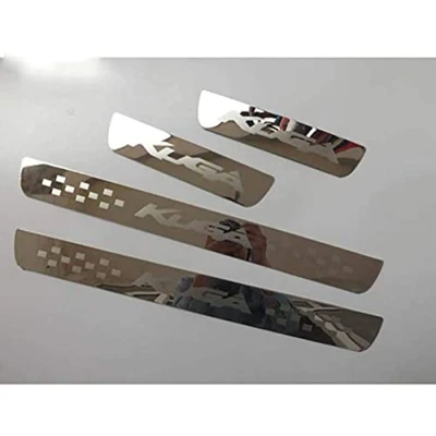 Image of AVNEGHK 4 pcs Stainless Steel Car Door Sill Protector for Ford Kuga 2013 2014 2015 2016 2017 2018 2019 2020 2021 2022, Welcome Pedal Guard Kick Plates Threshold Cover Auto Accessories