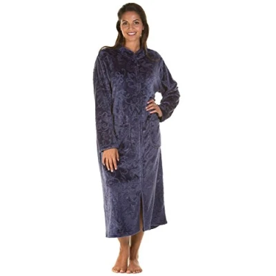 Image of Lady Olga Embossed Zip Gown 4046 Navy 18 20