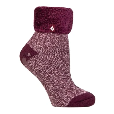 Image of Women&#039;s 1 Pair Heat Holders Lounge Feather Turn Over Cuff Socks Ara Cabernet 4 8