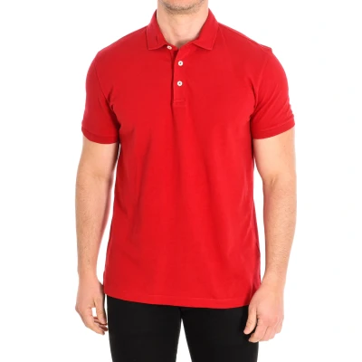 Image of Cafe Coton Mens Short sleeve polo shirt with lapel collar RED man Cotton Size Large