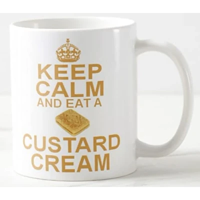 Image of CPS DEZIGNZ Keep Calm and EAT A Custard Cream ≈ Mug Biscuit Biscuits Creams Carry On Style Mugs Christmas Birthday Secret Santa Gifts
