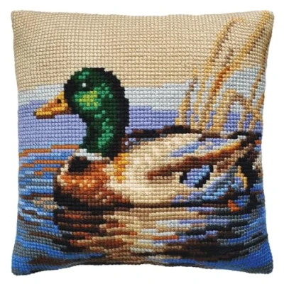Image of Collection D&#039;Art CDA Stamped Cross Stitch kit Cushion Drake, 40x40cm, DIY