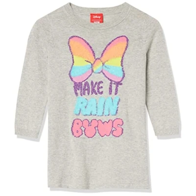 Image of Amazon Essentials Disney Marvel Star Wars Frozen Princess Girls&#039; Jumper Dresses (Previously Spotted Zebra), Minnie/Rainbow, 8 Years