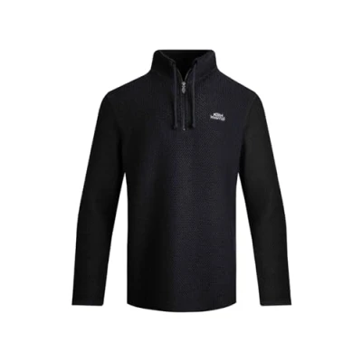 Image of Weird Fish Cruiser 1/4 ZIP Macaroni Jumper, Men&#039;s, Size: XL, Black