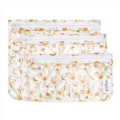 Image of Bumkins TSA Approved Toiletry Bag, Harry Potter Travel Quart Zip Pouch, PVC , Vinyl Clear Sided, Set of 3