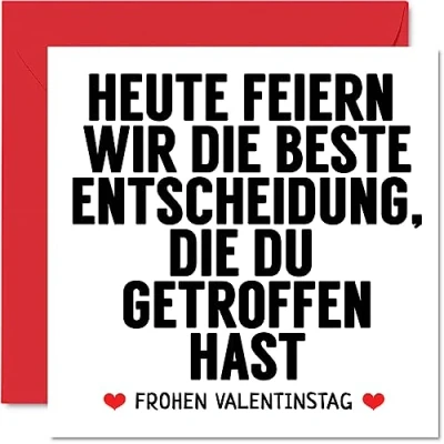 Image of Happy Valentine&#039;s Day Best Decision Cute Romantic Card for Girlfriend Boyfriend Wife Husband Partner Him Her 145mm x Greeting Cards Fiancee