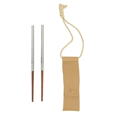 Image of Wooden Chopsticks,Portable Outdoor Utensils Reusable Travel Chopsticks,Collapsible Wood Flatware Chopsticks with Storage Bag for Camping Picnic Home School Office(B)