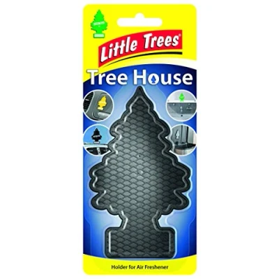 Image of Little Trees Tree House Shaped Air Freshener Holder, Black, Single Item