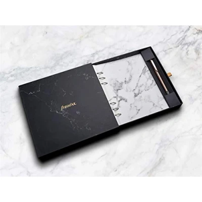 Image of Filofax gift set A5 marble Clipbook with erasable rose gold pen