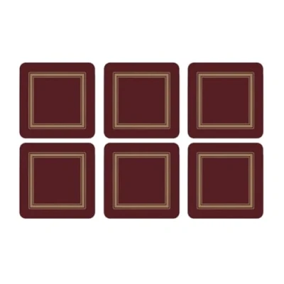Image of Pimpernel Classic Burgundy Coasters Set of 6 (Red)