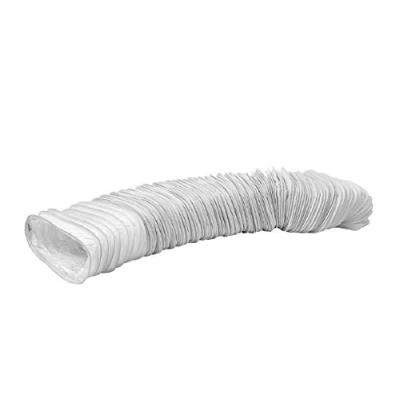 Image of 220x55mm (9x2 inch) x 1 metre PVC Flexi Hose White Universal Tumble Dryer Cooker Hood Extractor Fan Air Conditioner
