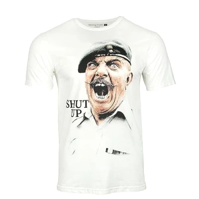 Image of It Ain&#039;t Half Hot Mum Sergeant Major Williams Windsor Davies SHUT UP T Shirt (XXL)
