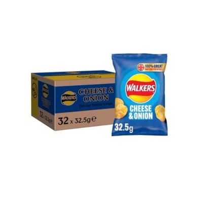 Image of Walkers Cheese And Onion Crisps, 32.5g (Case Of 32)