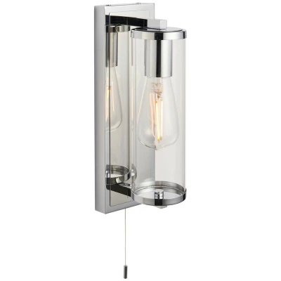 Image of Como Bathroom Wall Lamp Chrome Plate &amp; Clear Glass IP44