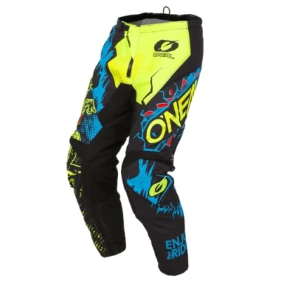 Image of O&#039;Neal Motocross Pants MX Enduro Motorcycle Breathable, ergonomically pre Shaped Legs, Protection and Stretch Inserts Element Villain Adult Neon Yellow Size 42