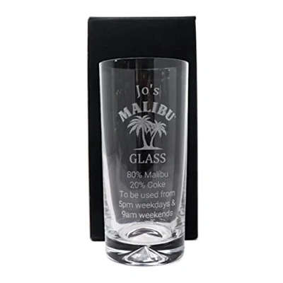Image of Regalo Personalised Dimple Highball Malibu% Design (Cardboard Gift Box)
