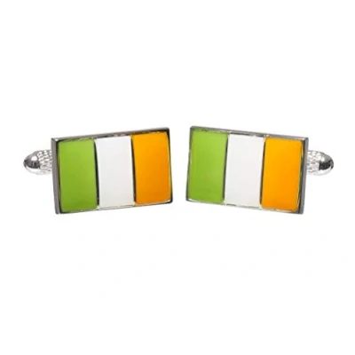 Image of Irish Flag Shirt Cufflinks of Ireland Presented in Onyx Art Cufflink Box