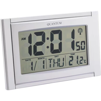 Image of Quantum 2277 LCD Silver Radio Controlled Clock