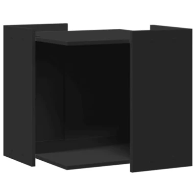 Image of vidaXL Cat Litter Box Enclosure/Side Table Black Engineered Wood 53x53x51 cm Durable, Multi Purpose Design