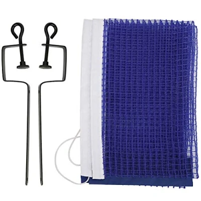 Image of Tennis Table Net Portable Simple Polyester Ping Pong with Metal Bracket Sports Replacement Accessories(蓝)
