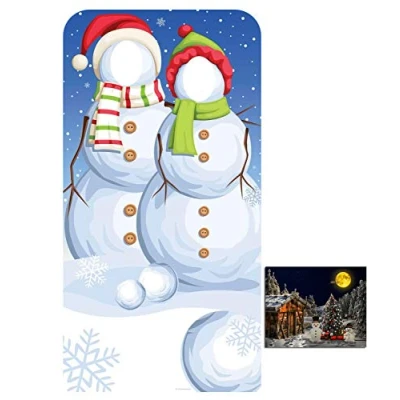 Image of BundleZ 4 FanZ by Starstills Fan Pack Christmas Snowmen Lifesize Adult Stand in Cardboard Cutout / Standup with 20cm x 25cm Star Photo