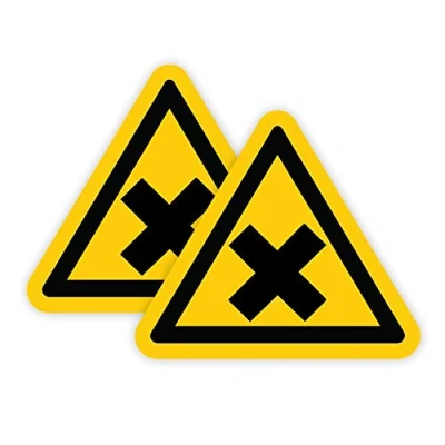 Image of Pack of 2 Harmful Chemicals Sign Stickers(150 x 150 mm) with Waterproof #WN019 Stickers Limited