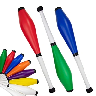 Image of Juggle Dream Trainer Street Juggling Club Set of 3 Great Clubs for Beginners and Advanced Jugglers (Green, Red, Blue)