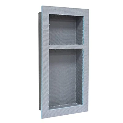 Image of Thermopanel Waterproof Tileable Shower Niche with Flange Made of XPS Foam, Polymer Cement for Wetroom or Bathroom Space Saving Storage (12&quot; x 8&quot; 16&quot; Niche)