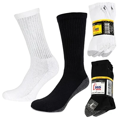Image of 365 Stores 10 Pairs BIG FOOT Work Socks Mix Colour Pack Reinforced Heel &amp; Toe Heavy Duty Size 11 14
