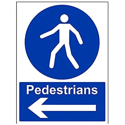 Image of V Safety Pedestrians, Arrow Left Sign 300mm x 400mm 1mm Rigid Plastic