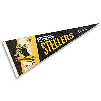 Image of WinCraft Pittsburgh Steelers Throwback Vintage Retro Pennant Flag