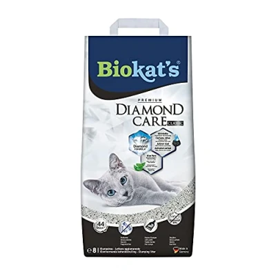 Image of Biokat&#039;s Diamond Care Classic Unscented Fine Cat Litter with Activated Carbon and Aloe Vera 1 Bag (1 x 8 L)