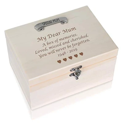 Image of De Walden Special Mum Bereavement Condolence Engraved Pine Keepsake Memory Box