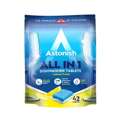 Image of Astonish All In 1 Lemon Fresh Dishwasher Tablets x 42 (Pack of 4, Total 168 Tablets)
