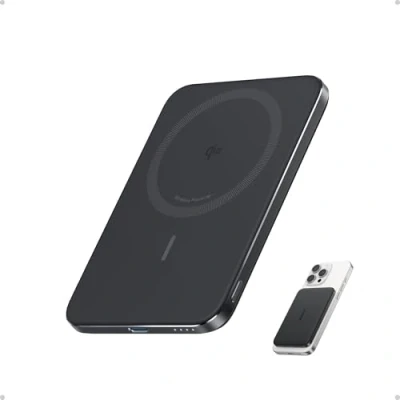 Image of Anker Nano Power Bank, Ultra Slim 5,000mAh Magnetic Battery Pack, Qi2 Certified 15W Max Fast MagSafe Compatible Portable Charger, Ergonomic Design, For iPhone 16/15/14/13/12 Only
