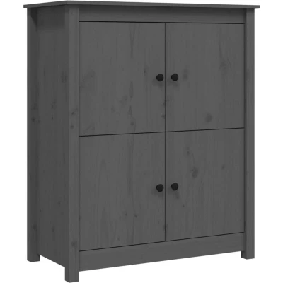Image of vidaXL Sideboard Grey 83x41.5x100 cm Solid Wood Pine