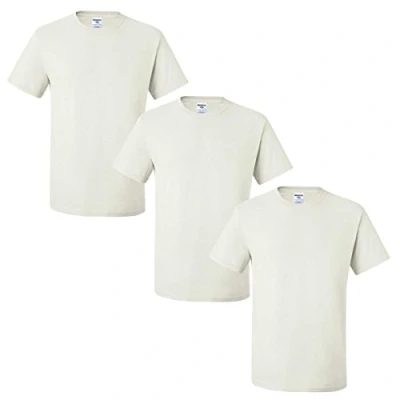 Image of Jerzees Men&#039;s Dri Power Short Sleeve T Shirt (Pocket &amp; No Pocket), Pocket 3 Pack White, Large