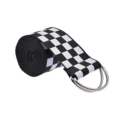 Image of courti Checkered Belt, 135 Cm Casual Plaid Girdle Canvas Belt Cummerbunds Waistband Black White Fashionable Trend All match Decorative For Men Women