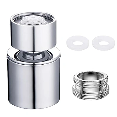 Image of 360 Swivel Tap Aerator Universal M24/M22 Water Saving Filter 2 Outlet Modes Anti Splash Faucet for Bathroom Sink with Nozzle Adapter