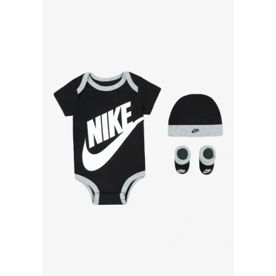 Image of Nike Sportswear Futura LOGO HAT Bootie BABY SET Body for kids, Size: 6 12m, Black