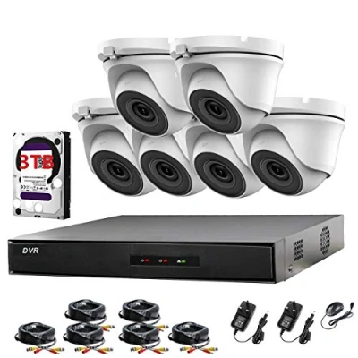 Image of HIKVISION 8CH CCTV KIT DVR 1080P &amp; 6X 2.0MP FULL HD WHITE DOME CAMERAS IR 20M NIGHT VISION REMOTE VIEW EASY P2P SECURITY CAMERA SYSTEM (3TB HDD PRE INSTALLED)