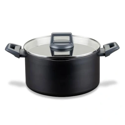 Image of Fackelmann Statement Cooking Pot 24 cm with Ceramic Coating Recycled Aluminium Non Stick PFAS Free, Heat Resistant Handle, Suitable for All Hobs Including Induction