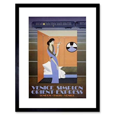 Image of Wee Blue Coo Travel Rail Train Orient Express Venice London Paris Tunnel Art Framed Wall Print
